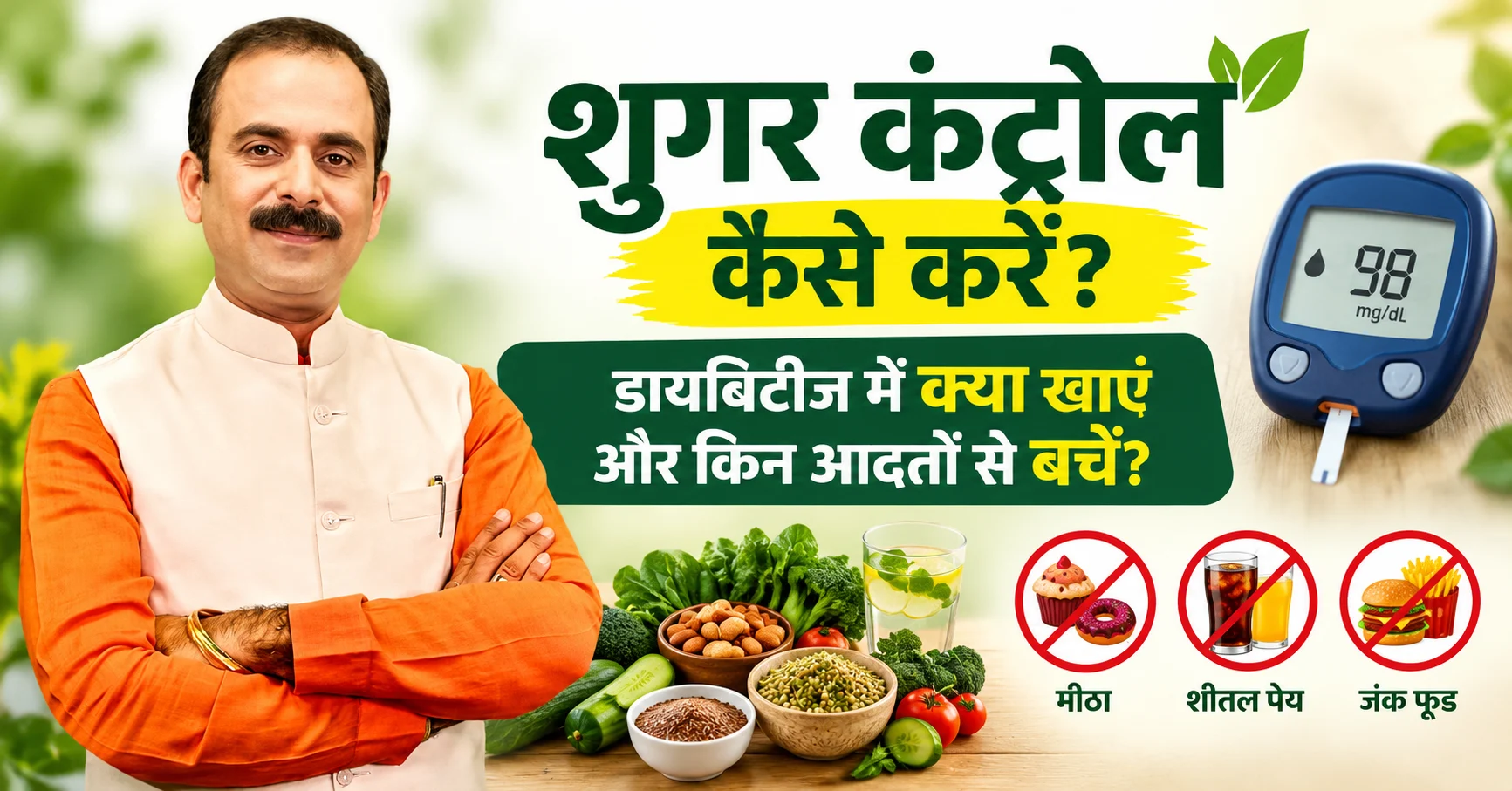 शुगर कंट्रोल कैसे करें? डायबिटीज में क्या खाएं और किन आदतों से बचें